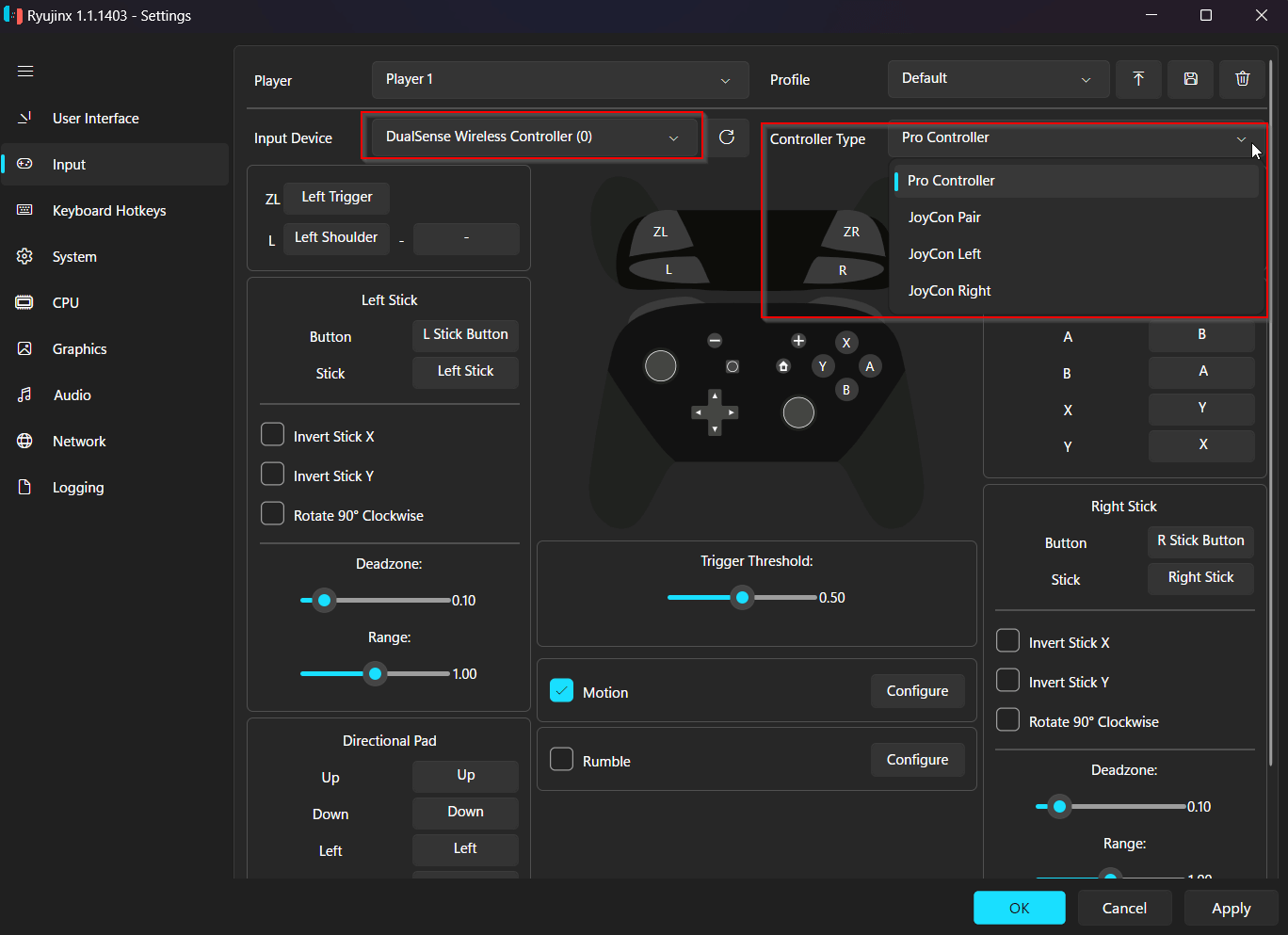 DualSense 伪装成 Pro 控制器的形态示例
